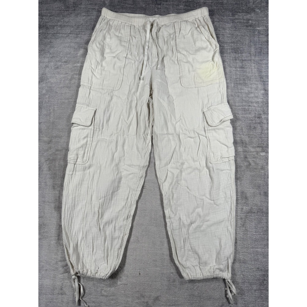 Wilfred Free Pants Women XL Off White Cargo Jogger Gauze Utility Baggy Flowy